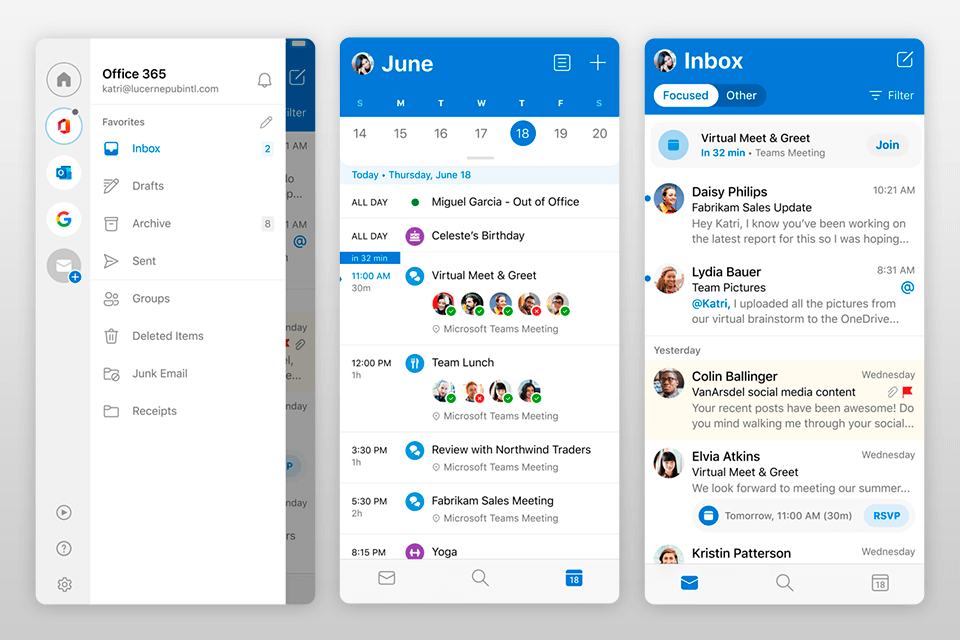 microsoft outlook calendar app interface